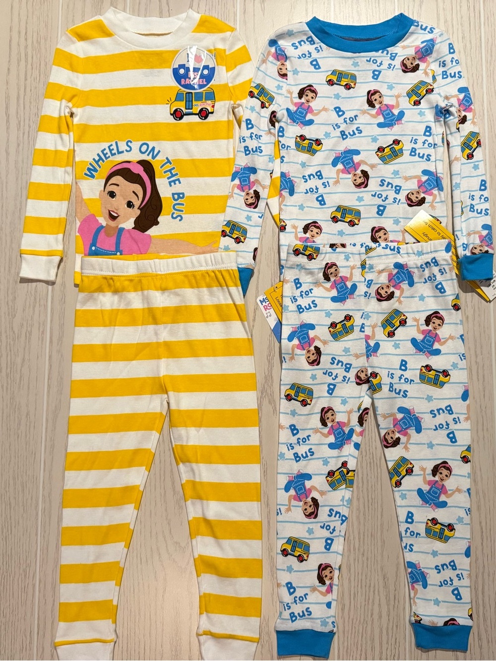 Ms Rachel Toddler Unisex Size 4T Wheels On The Bus Cotton Pajama Set 4 Pc NWT